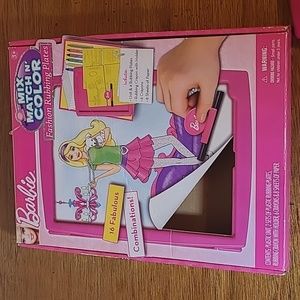 Barbie Mix Match n Color Fashion Rubbing Plates Mattel Plates Crayons Paper